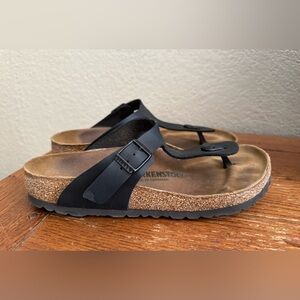 Birkenstock Gizeh Sandals Blk Birko-Flor Thong Cmft Sz.40 Hippie Boho Vacation